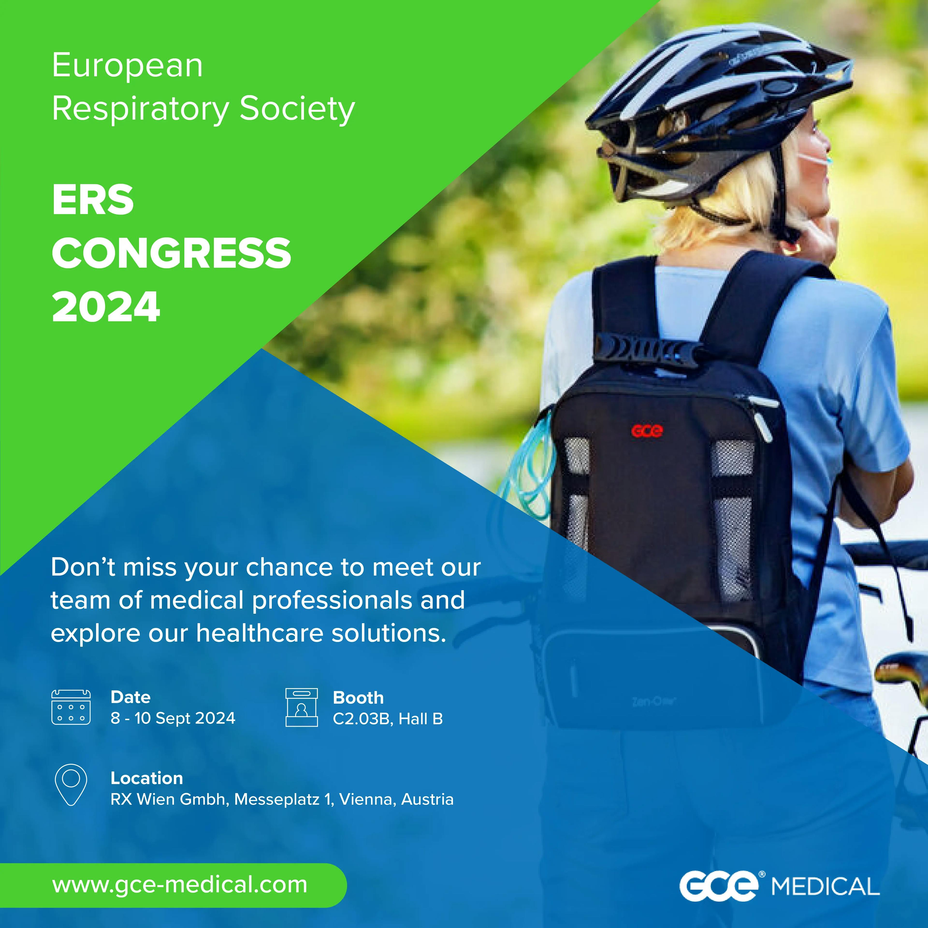 GCE Medical will be participating in the 2024 ERS Congress in Vienna from 8th to 10th September. Visit us in Booth C2.03B, Hall B.