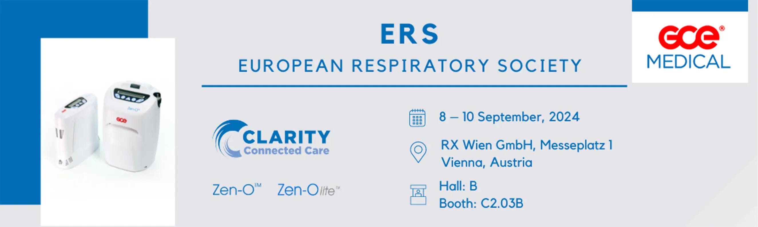 GCE Medical's booth, date, and venue details of the ERS Congress 2024.